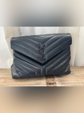 Saint Laurent “So Black” Chevron Loulou Shoulder Bag – Medium